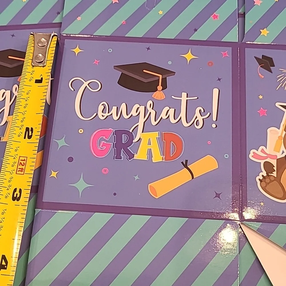 Graduation Party Favor Boxes - Blue and Purple 8